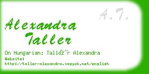alexandra taller business card